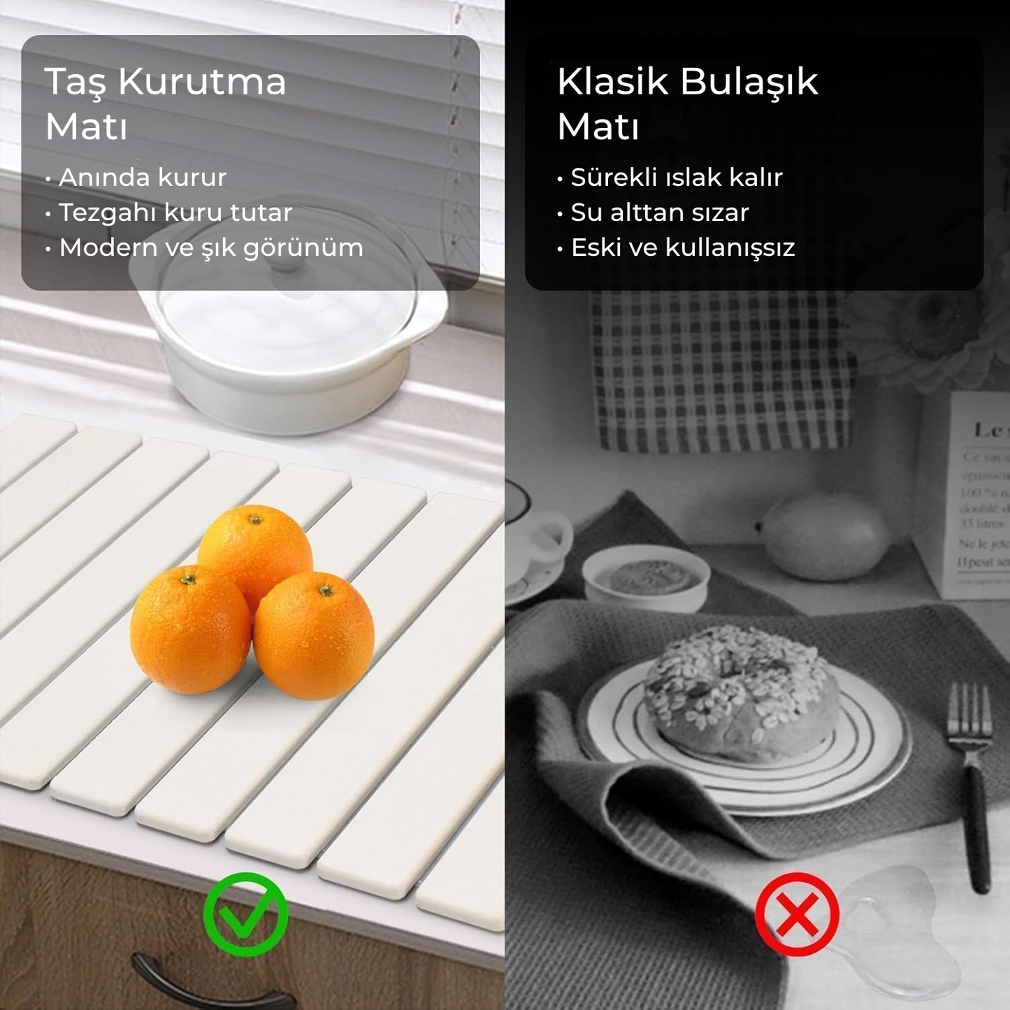 Homelia™ Modern Taş Kurutma Matı